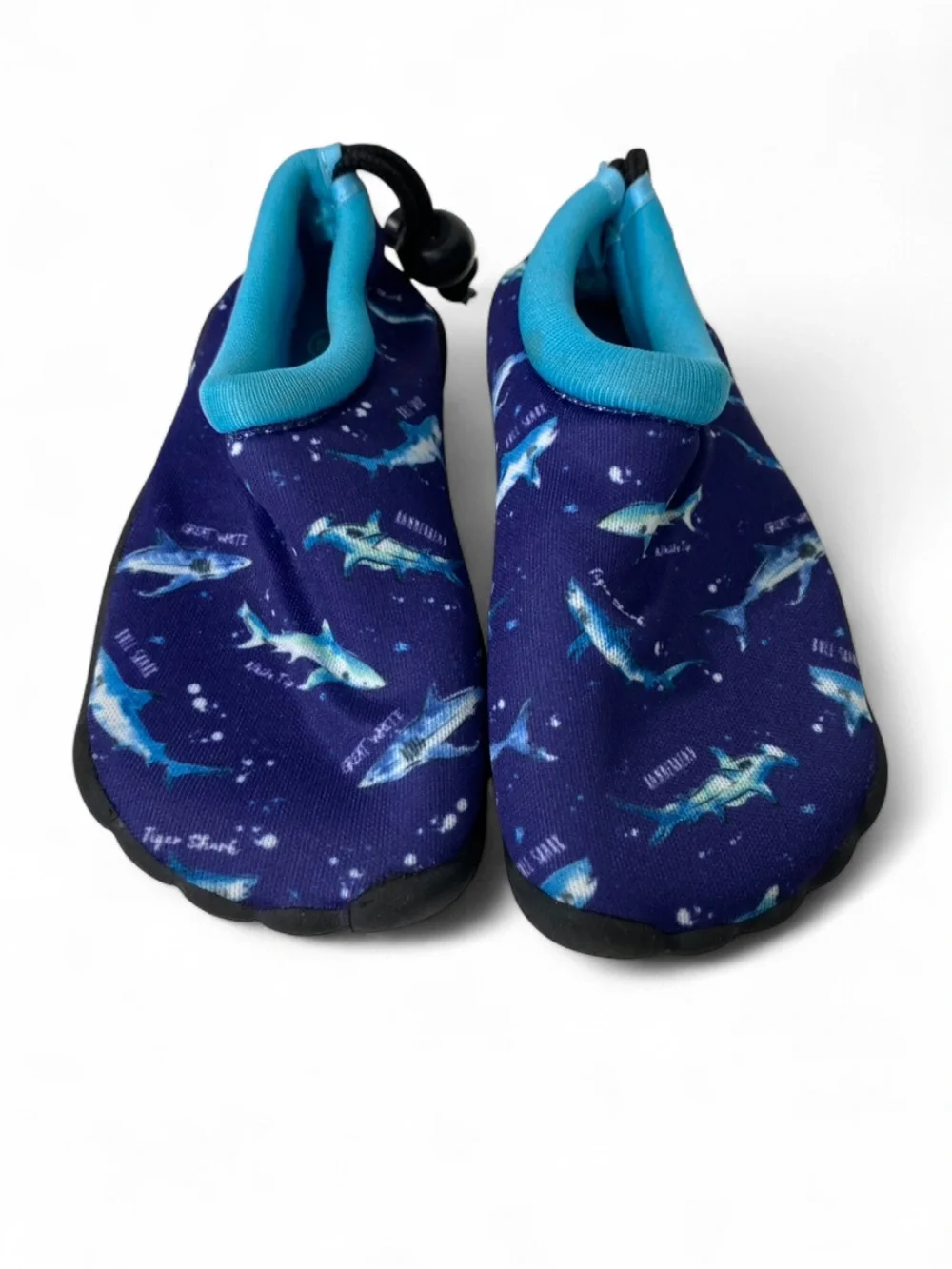 Tommy Bahama Kids Water Shoes Size 5/6 Blue Shark Print Aqua Beach Swim Shoes
